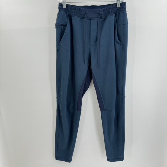 Lululemon Mens Grid Tech Pants Sweats Sz M Navy Blue - Picture 1 of 5